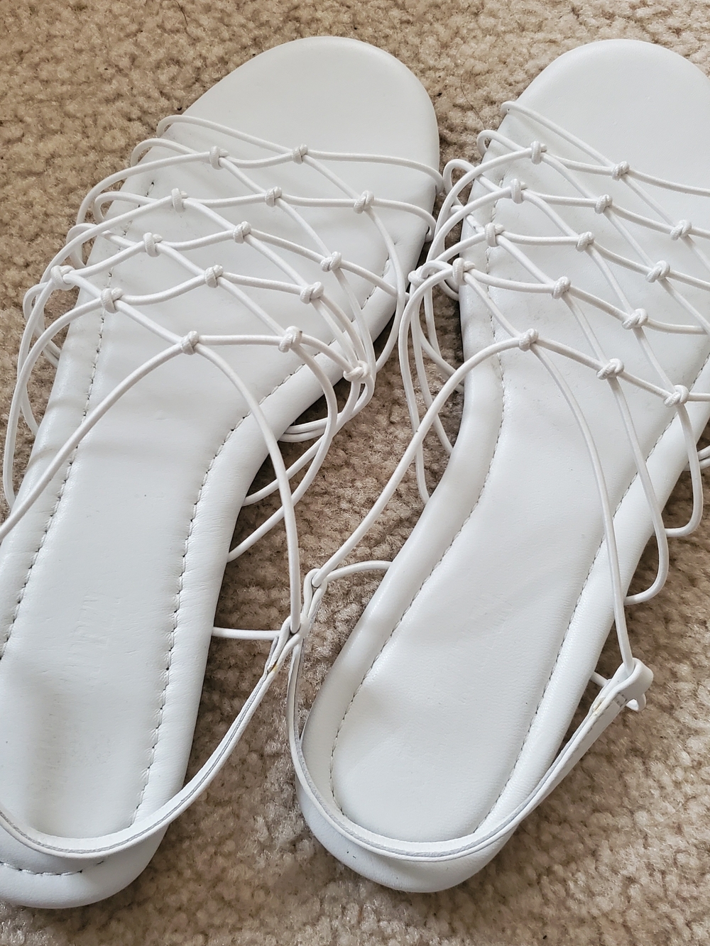 Women’s White Strappy Slide Sandals sz 10M